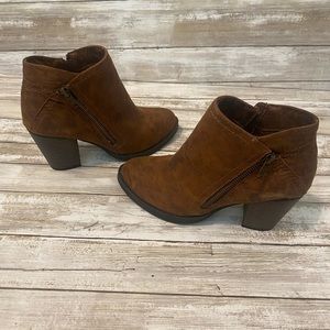 Brown Suede Ankle Booties